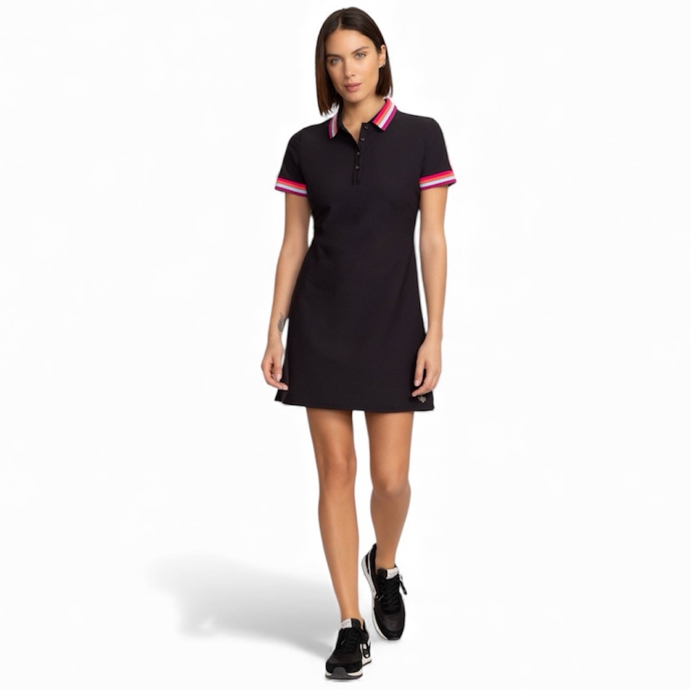 NEW Johnny Was Bee Active Polo Golf Dress Black/Pink Size XS - Picture 3 of 13